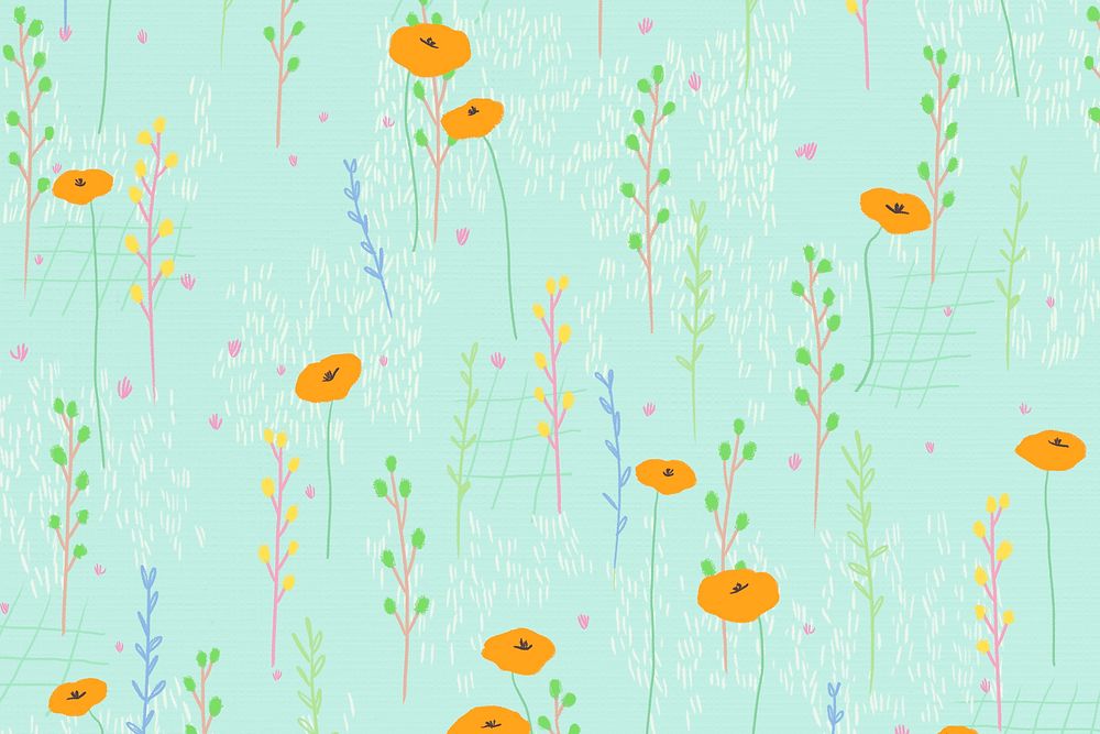 Bright poppy pattern psd background social media banner
