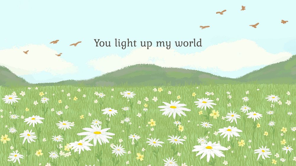 Editable cute quote template vector with you light up my world text