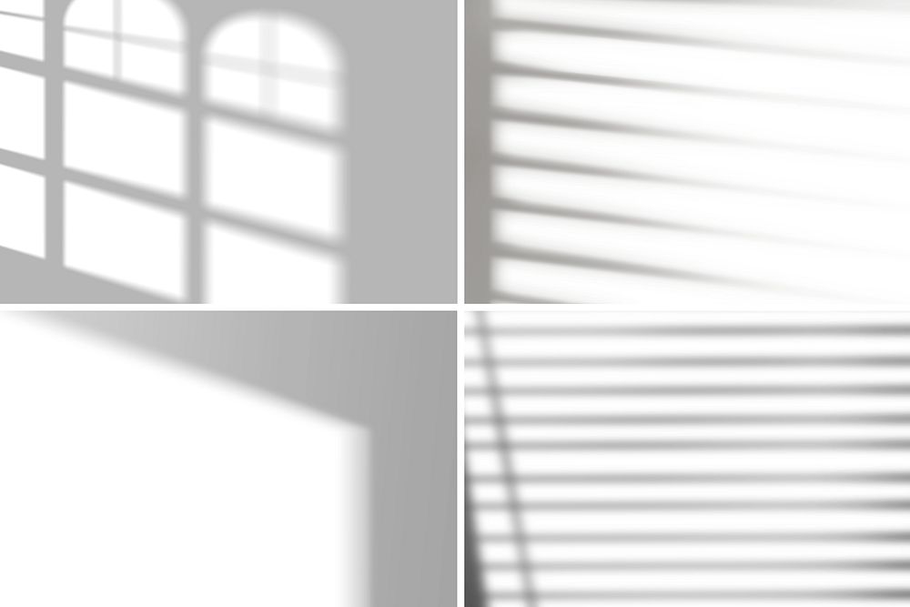 Aesthetic window shadow overlay psd set