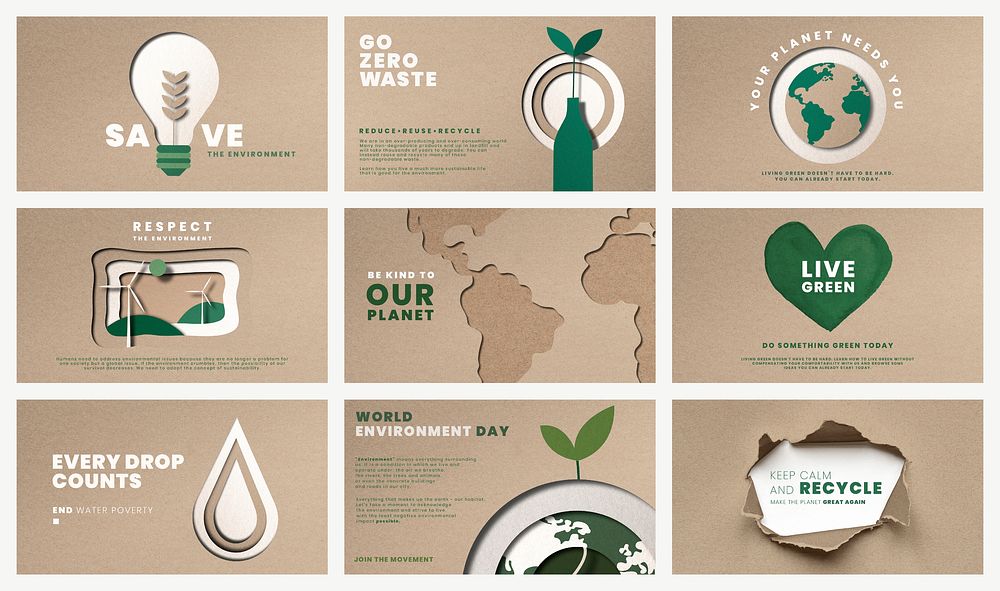 Save the planet templates psd for world environment day campaign set