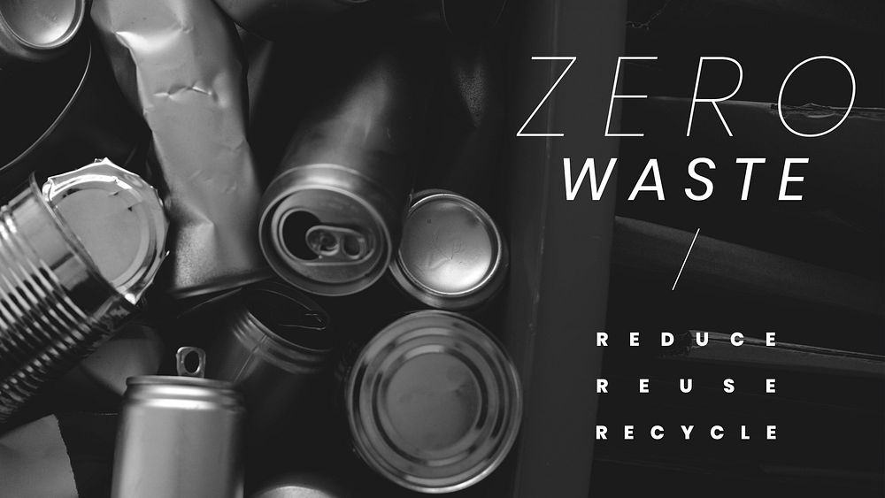 Reduce Reuse Recycle template psd with go zero waste text