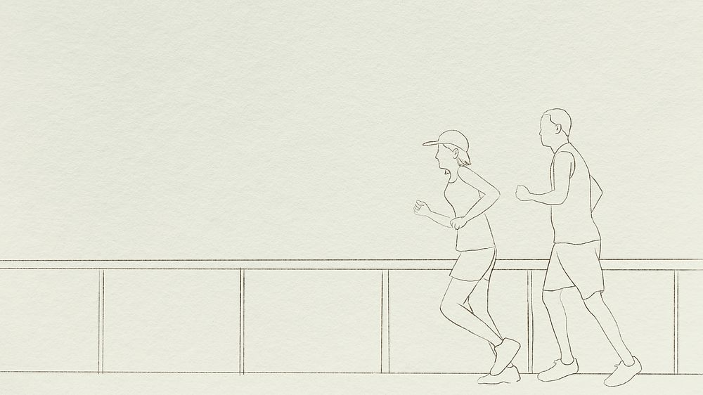 Runners background psd simple line drawing
