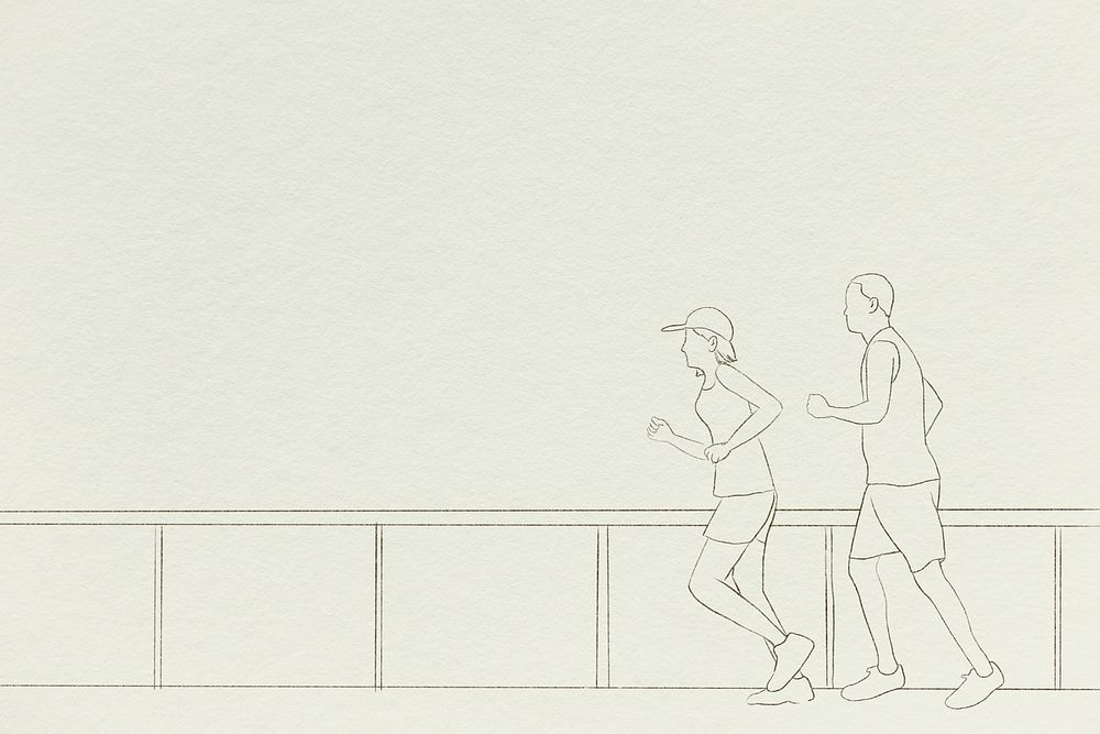 Runners background psd simple line drawing