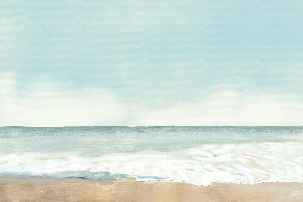 Beach background psd color pencil illustration