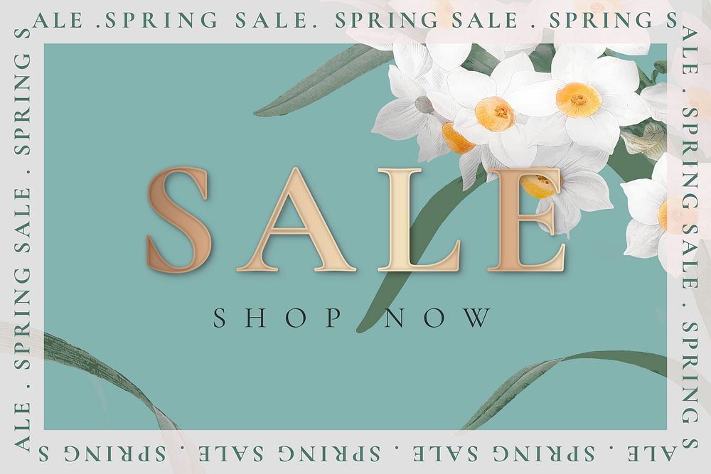 Spring sale template vector with Daffodil