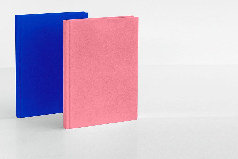 Blue and pink book psd with design space
