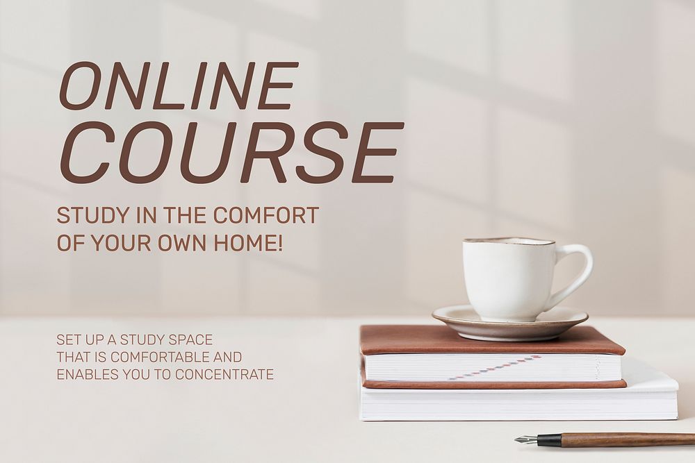 Online course template vector future technology