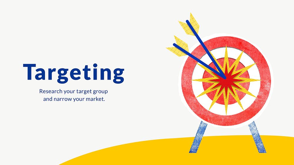 Market targeting business template vector with dart arrow graphic