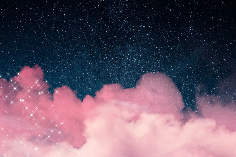 Galaxy background psd with sparkling clouds
