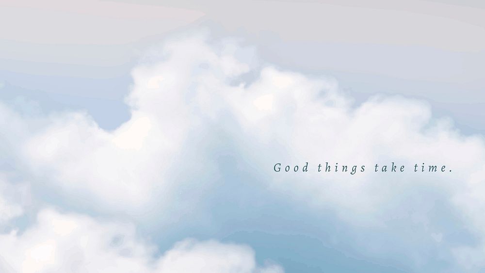 Blue sky and clouds vector blog banner template with inspiring quote
