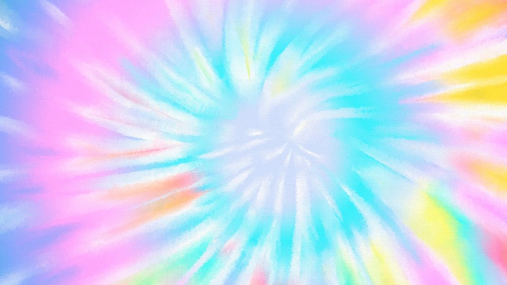 Rainbow tie dye background psd with pastel swirl watercolor paint