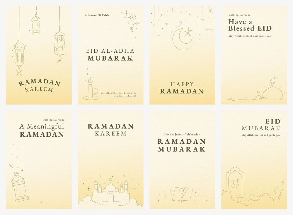 Ramadan editable template psd for social media post set