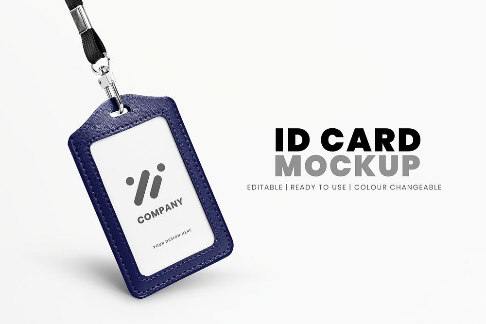 Editable ID card mockup psd advertisement