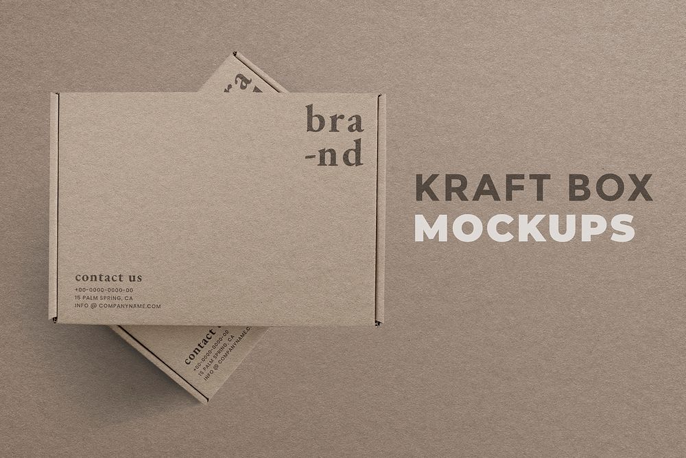Kraft box packaging mockup psd in brown advertisement