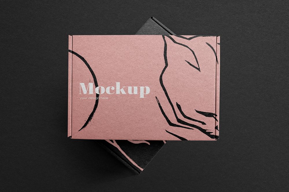 Pink paper box mockup, package delivery psd