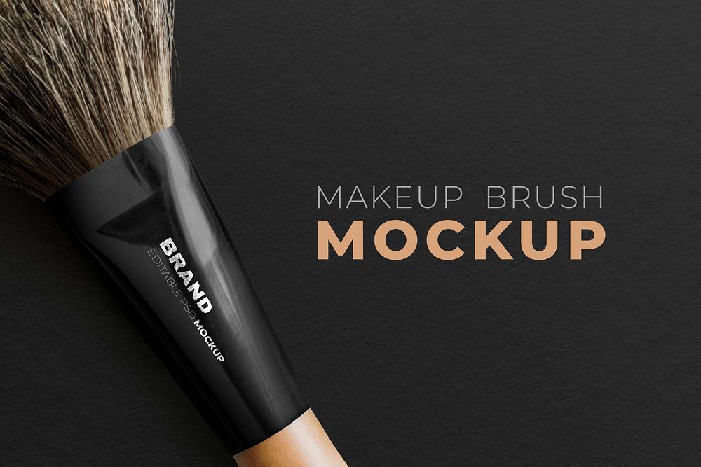 Makeup brush mockup psd for cosmetic brand