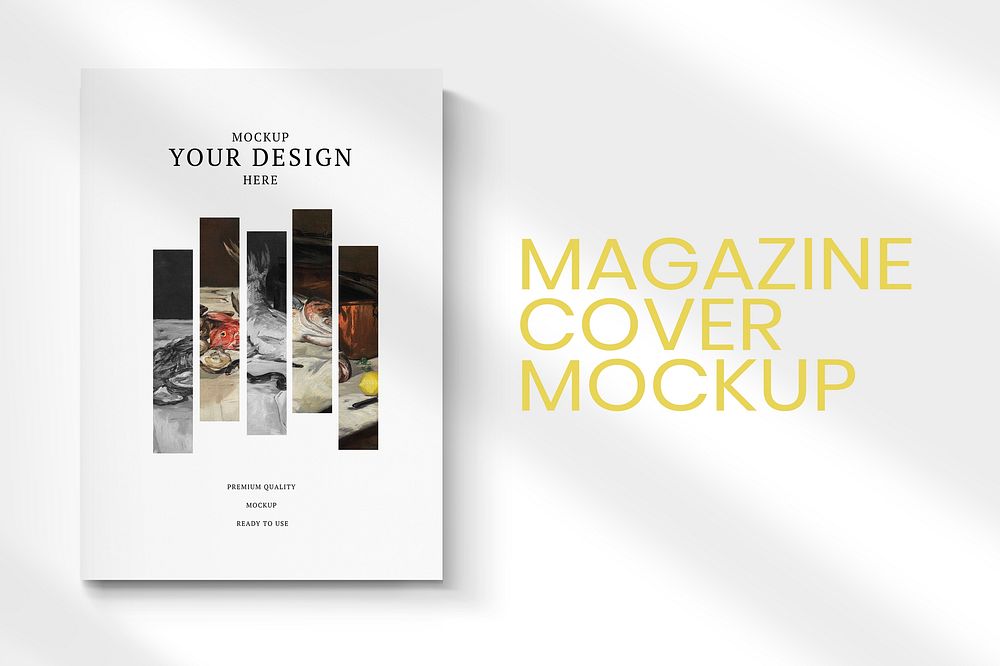 Magazine cover psd mockup with vintage illustration, remixed from artworks from &Eacute;douard Manet