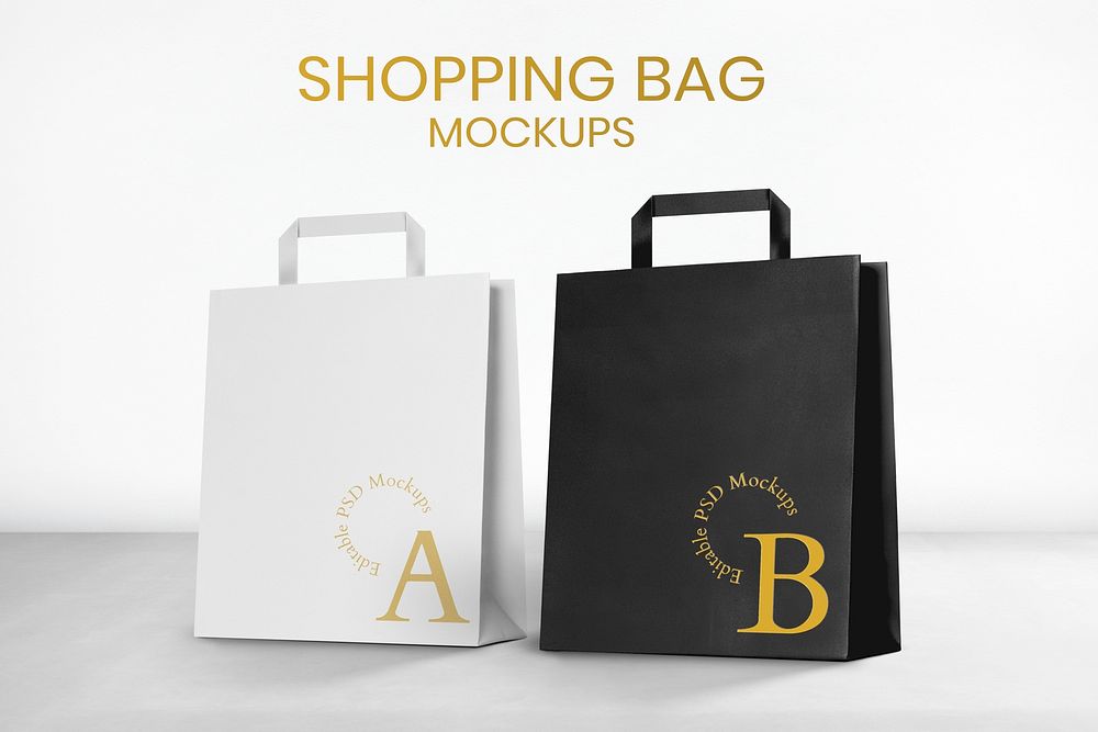 Editable psd shopping bag mockup