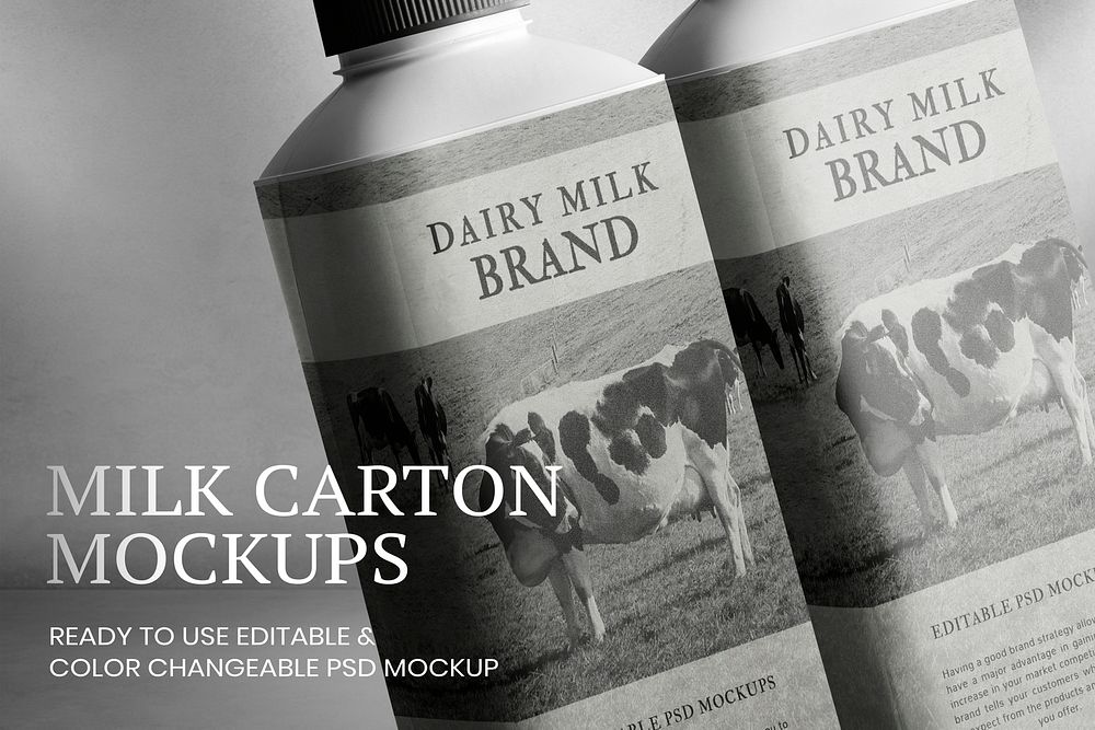Milk carton mockup psd editable advertisement