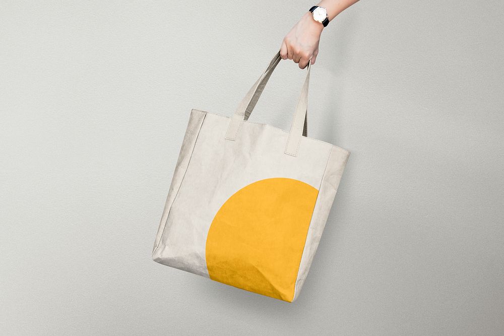 Fashionable tote bag mockup, minimal design psd