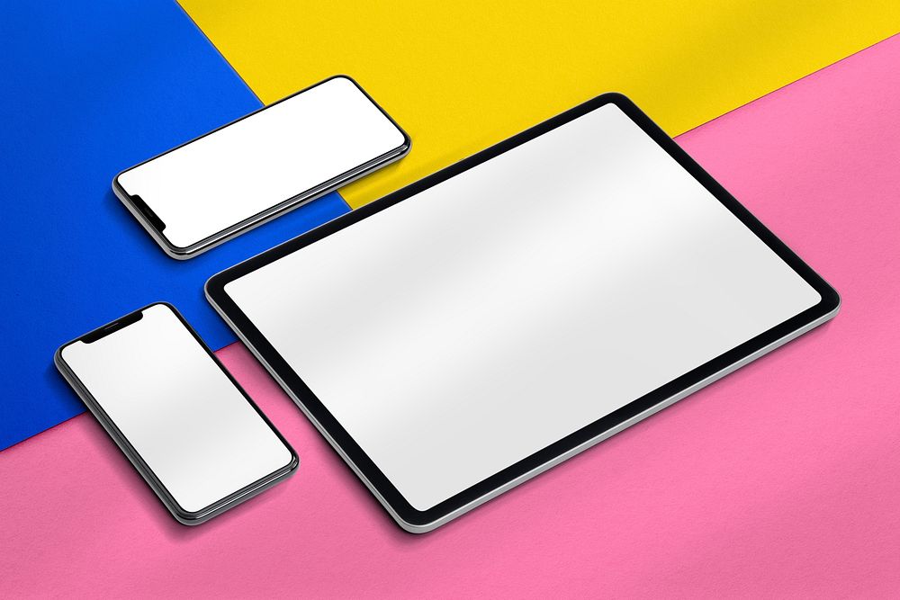 Tablet, phone screen, multidevice with design Free Photo rawpixel