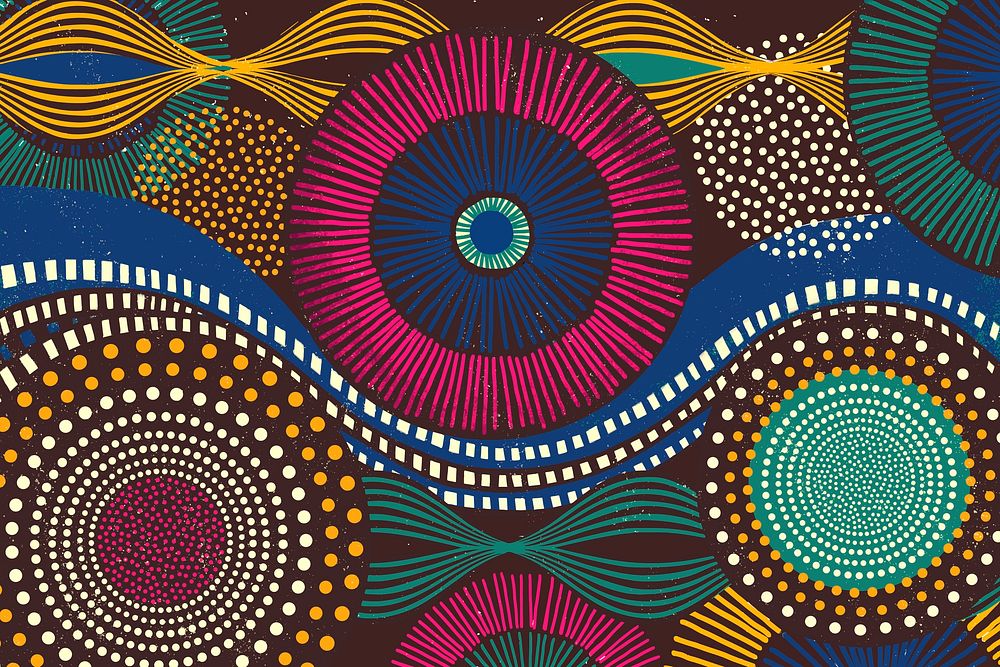African tribal pattern background in colorful tone