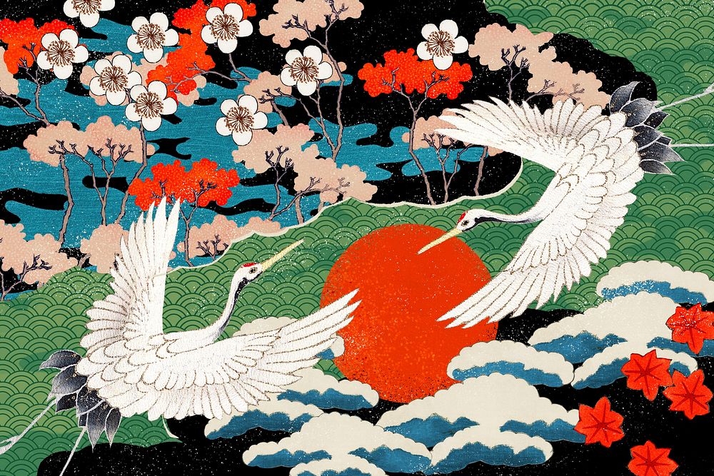 Vintage Japanese art pattern illustration