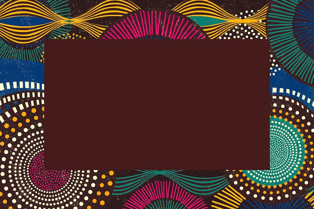 Ethnic frame psd illustration with tribal pattern