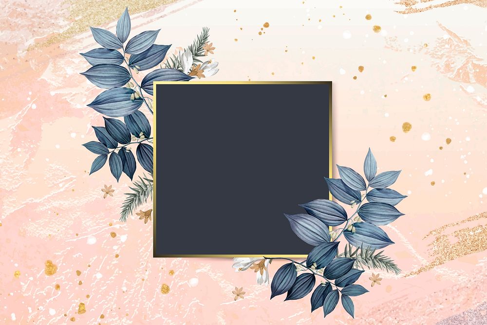 Luxurious floral wedding frame vector