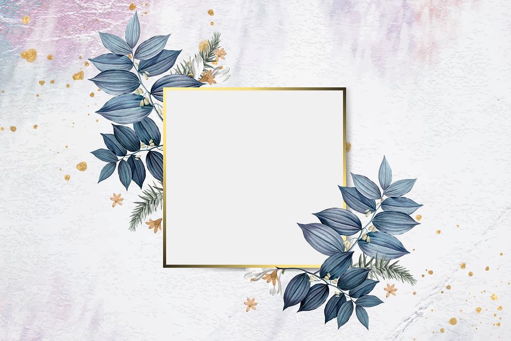 Luxurious floral wedding frame vector