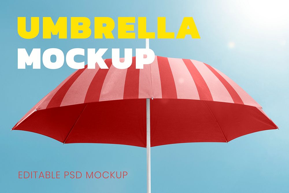 Umbrella mockup psd in red