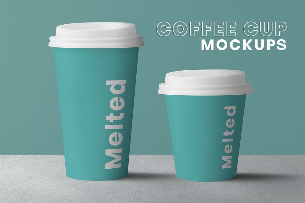Coffee paper cups mockup psd
