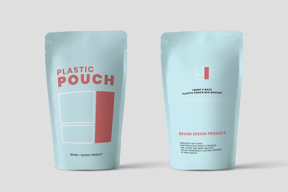 Pouch mockup psd against white background