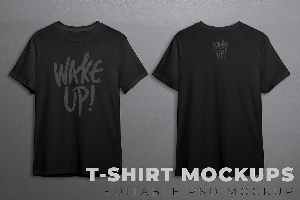 T-shirts mockup psd in black 