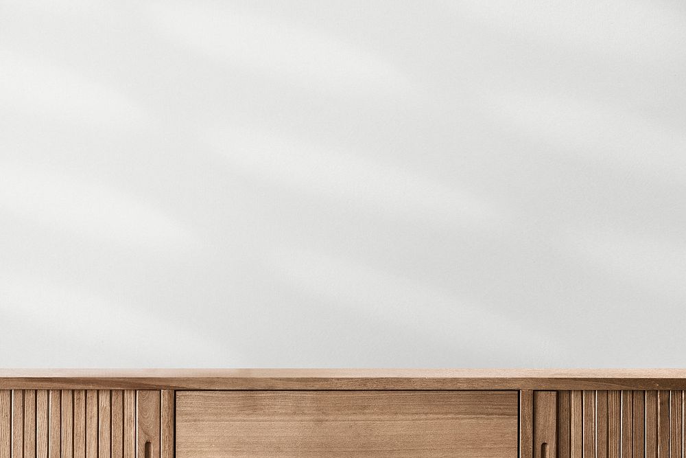Minimal product backdrop with wooden cabinet 