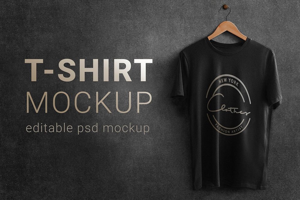 T-shirt mockup psd in black