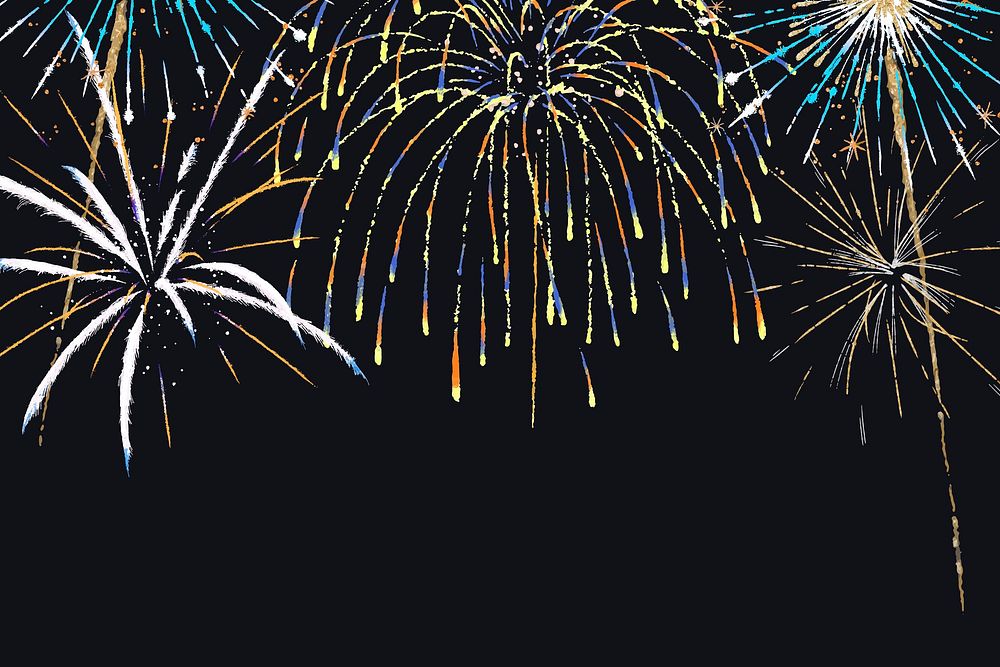 Colorful fireworks background vector in celebration theme