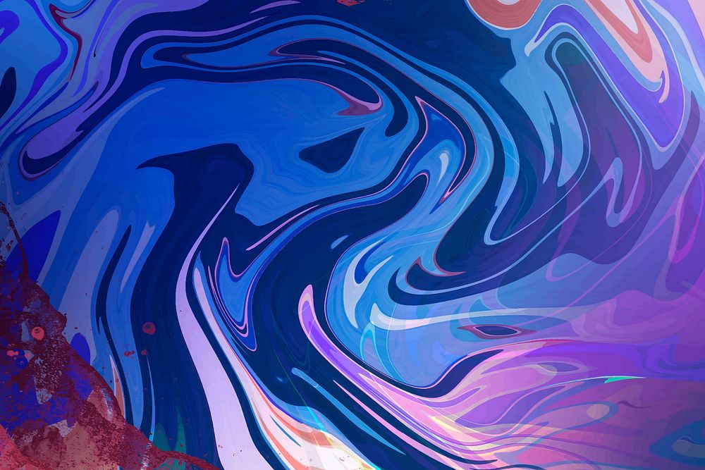 Blue fluid art background vector