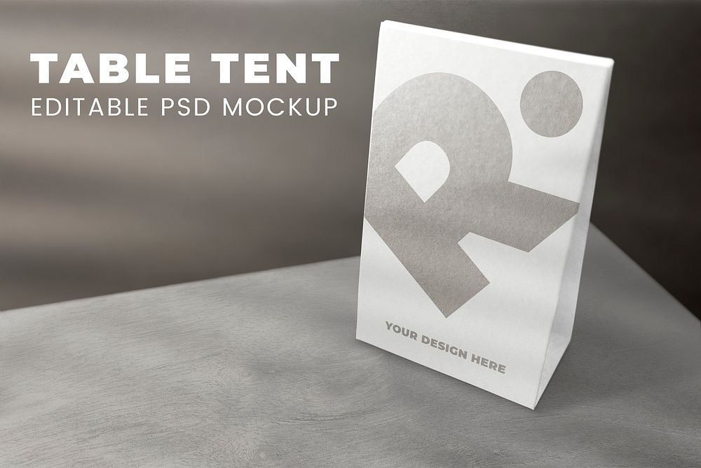 Table tent sign mockup psd for cafe and restaurant