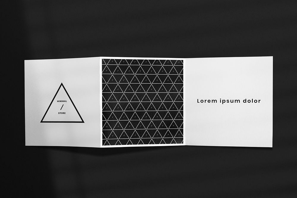 Tri-fold flyer mockup, minimal printed material design psd
