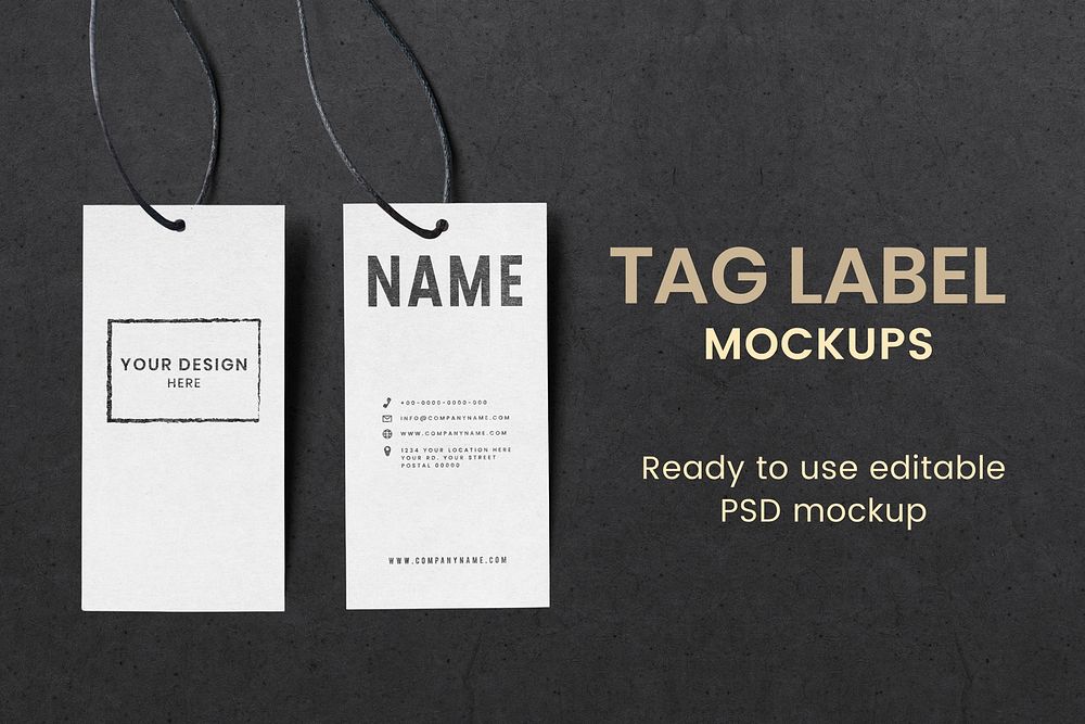 Clothing tag label mockup psd for fashion brands