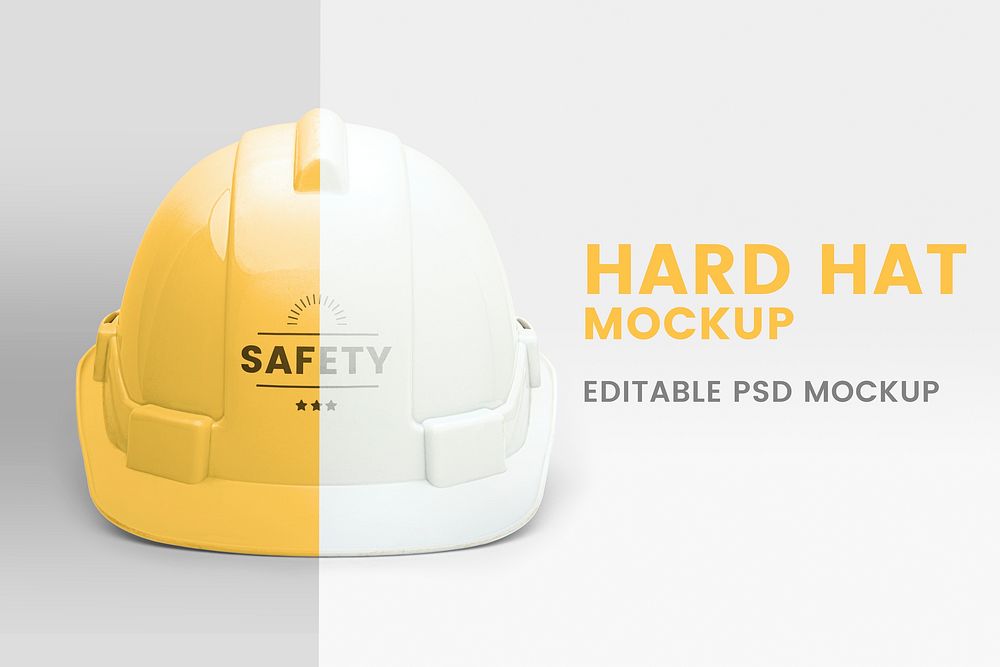 Engineer hard hat mockup psd PPE equipment