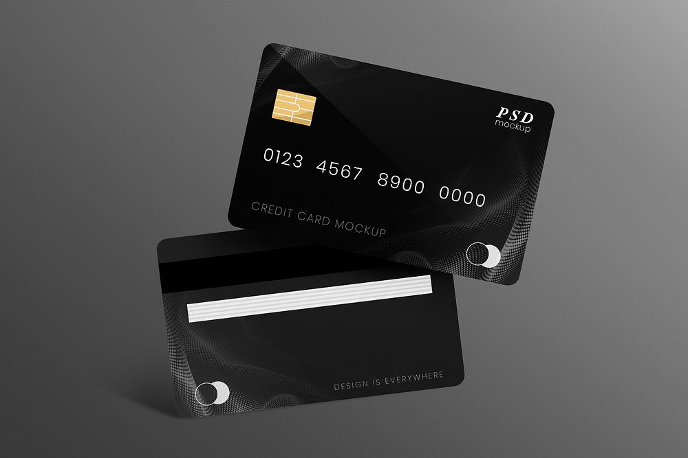 Luxury credit card floating with design space for money and banking company