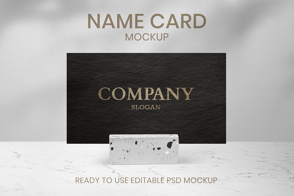 Luxury business card psd mockup with paper texture