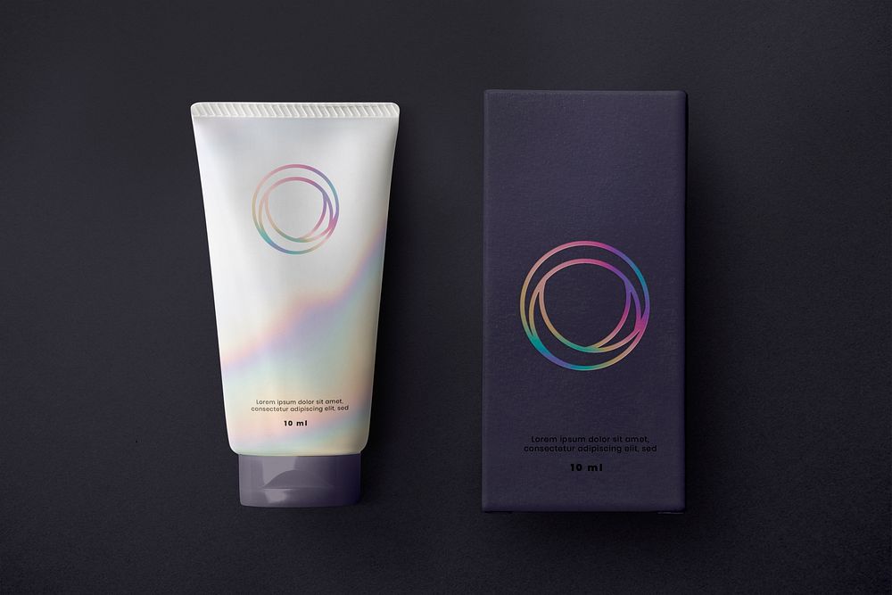 Cosmetic tube mockup psd, business branding design, beauty product packaging