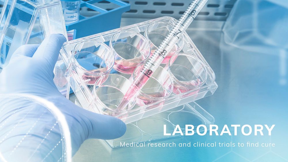 Medical research laboratory template vector science technology presentation