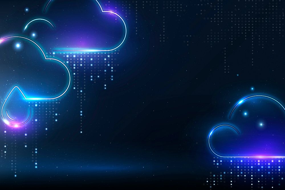 Climate change background vector with raining clouds border