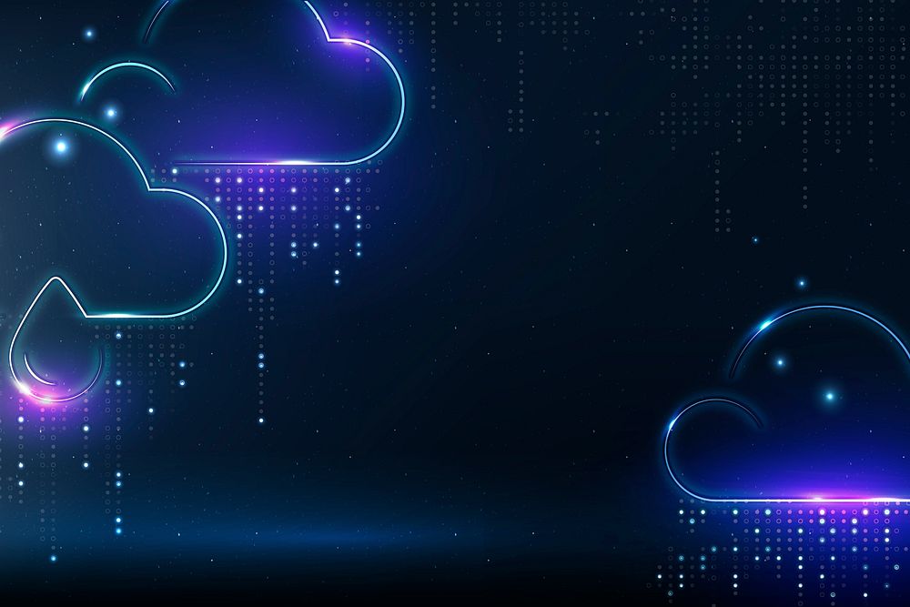 Climate change background psd with raining clouds border