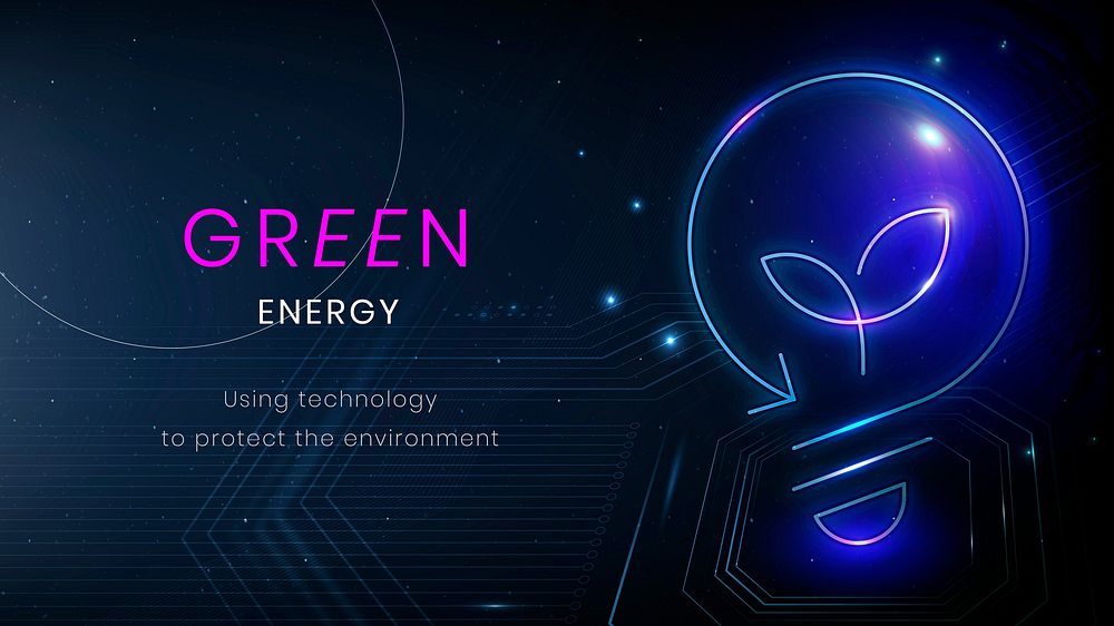 Green energy technology template vector environment banner