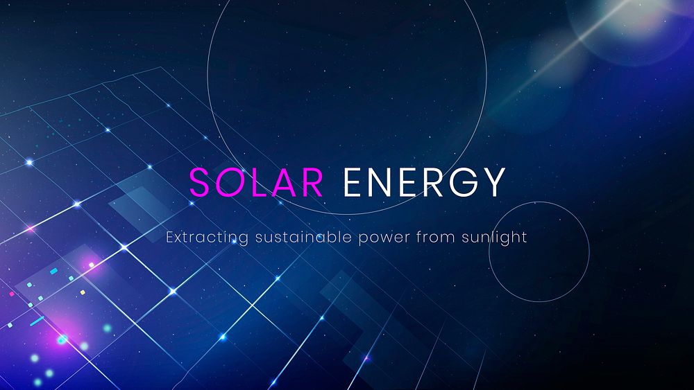 Solar energy environment template vector clean technology banner
